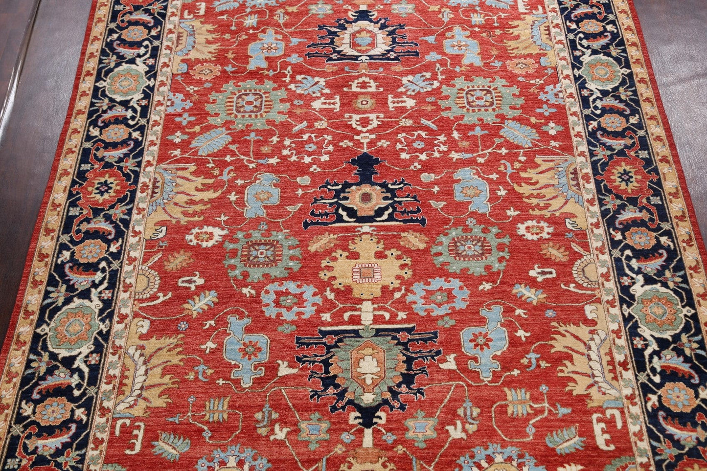 Floral Heriz Serapi Vegetable Dye Oriental Area Rug 9x12