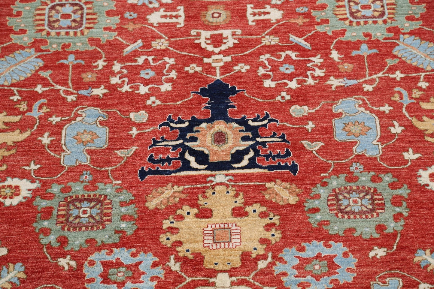 Floral Heriz Serapi Vegetable Dye Oriental Area Rug 9x12