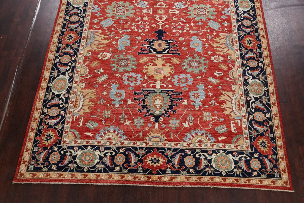 Floral Heriz Serapi Vegetable Dye Oriental Area Rug 9x12