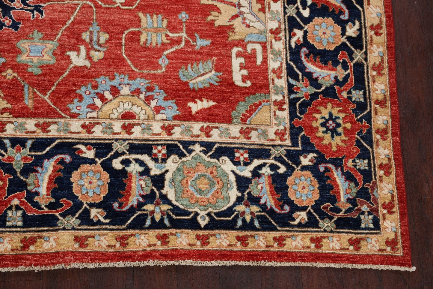 Floral Heriz Serapi Vegetable Dye Oriental Area Rug 9x12