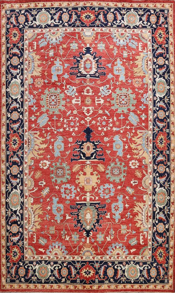 Floral Heriz Serapi Vegetable Dye Oriental Area Rug 9x12