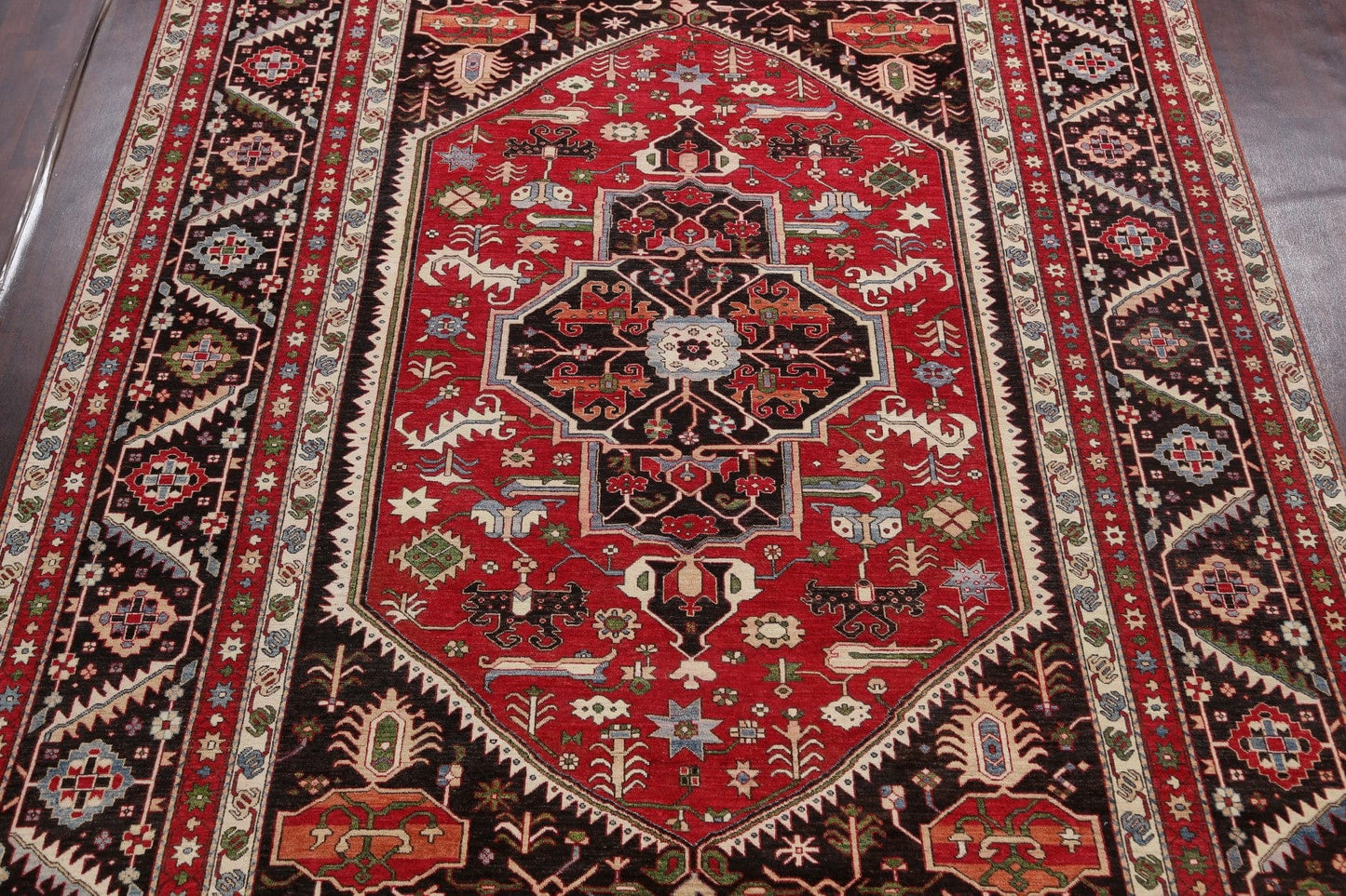 Geometric Heriz Serapi Vegetable Dye Oriental Area Rug 10x14