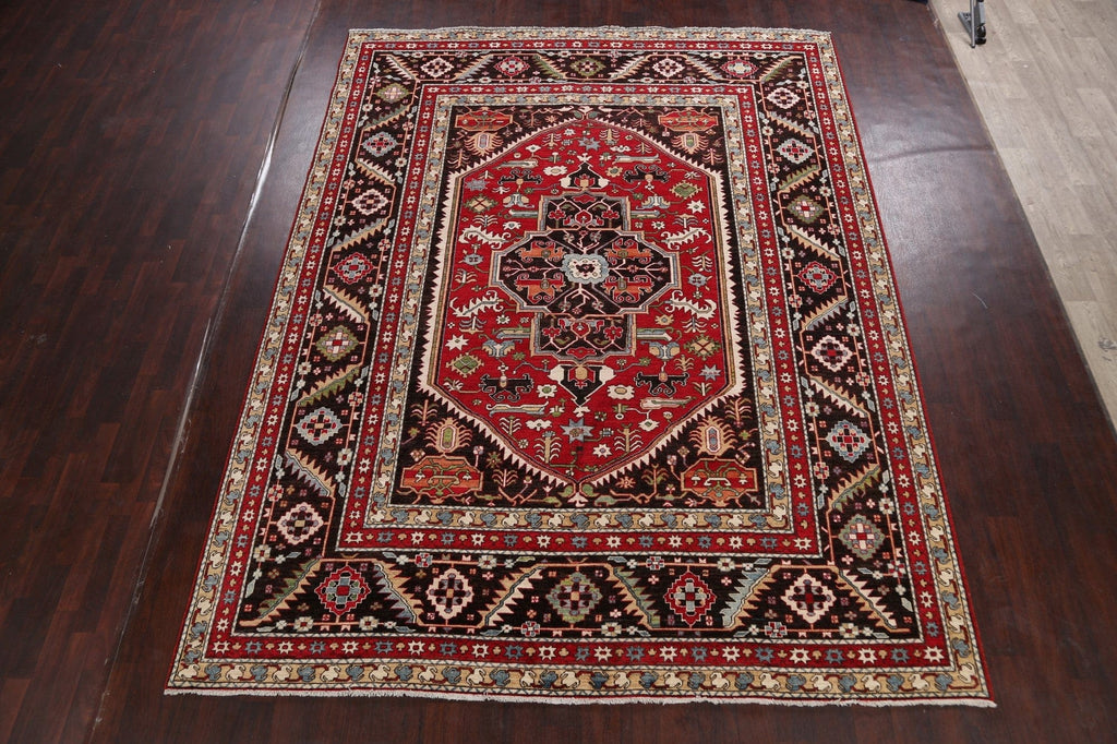 Geometric Heriz Serapi Vegetable Dye Oriental Area Rug 9x12