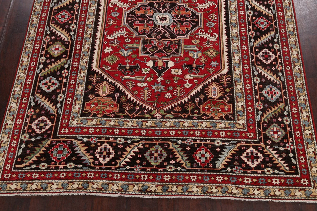 Geometric Heriz Serapi Vegetable Dye Oriental Area Rug 9x12