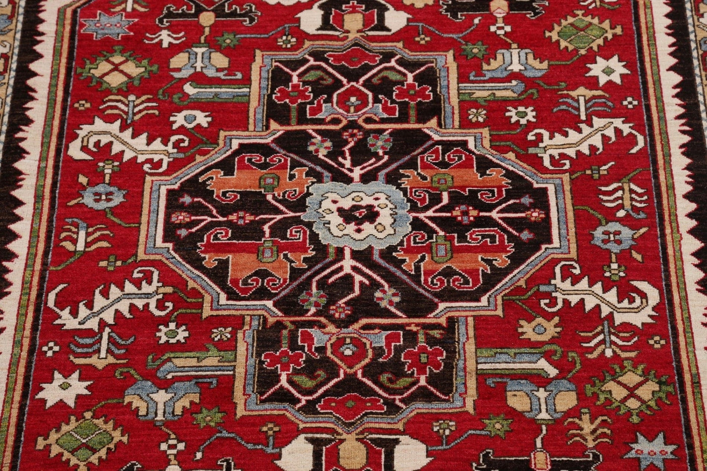 Geometric Heriz Serapi Vegetable Dye Oriental Area Rug 9x12