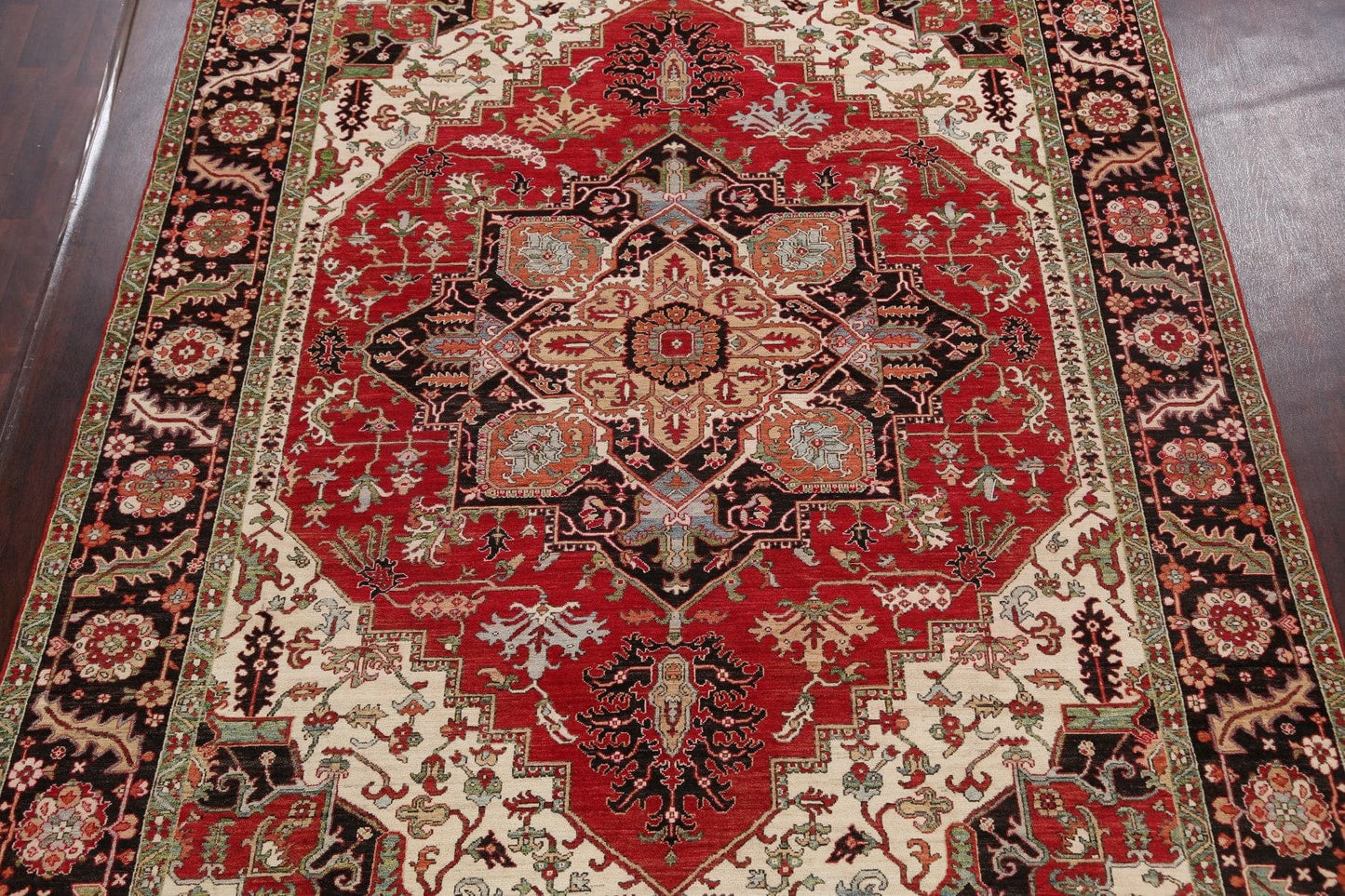 Geometric Heriz Serapi Vegetable Dye Oriental Area Rug 9x12