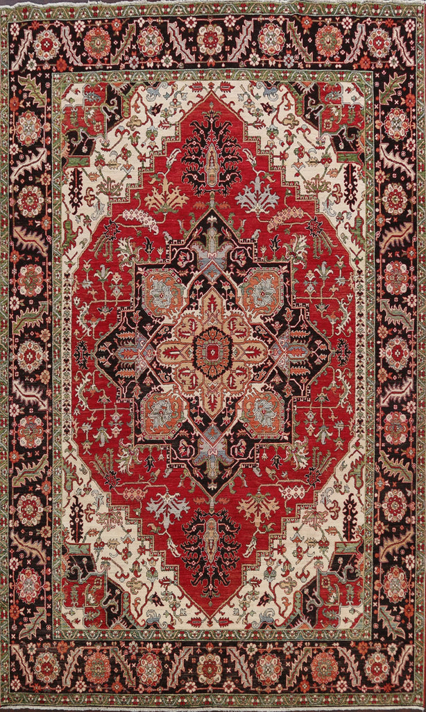 Geometric Heriz Serapi Vegetable Dye Oriental Area Rug 9x12