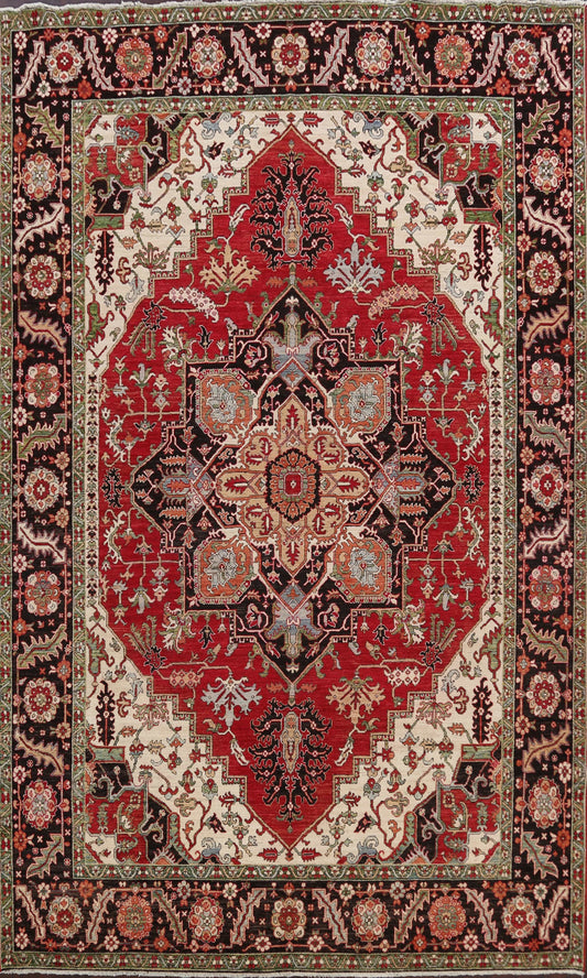 Geometric Heriz Serapi Vegetable Dye Oriental Area Rug 9x12