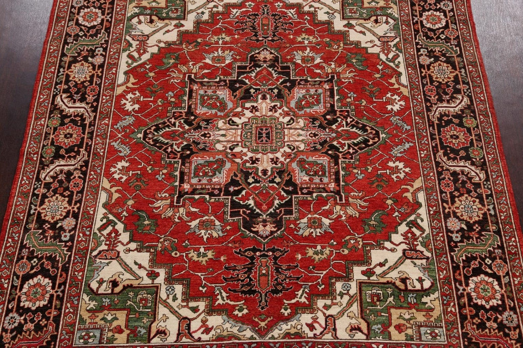 Geometric Heriz Serapi Vegetable Dye Oriental Area Rug 8x10