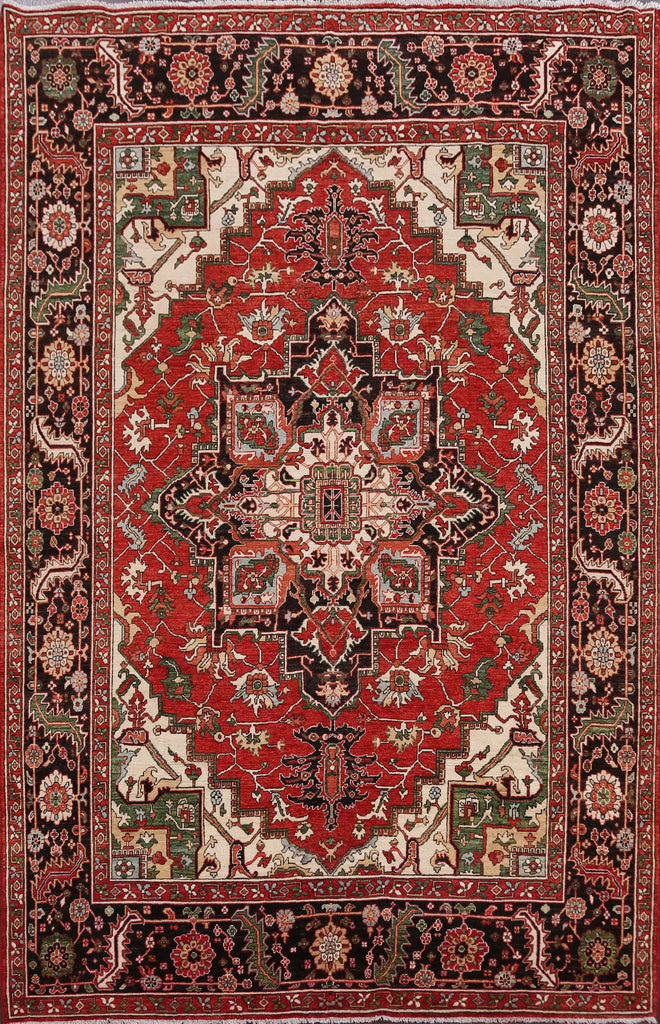 Geometric Heriz Serapi Vegetable Dye Oriental Area Rug 8x10