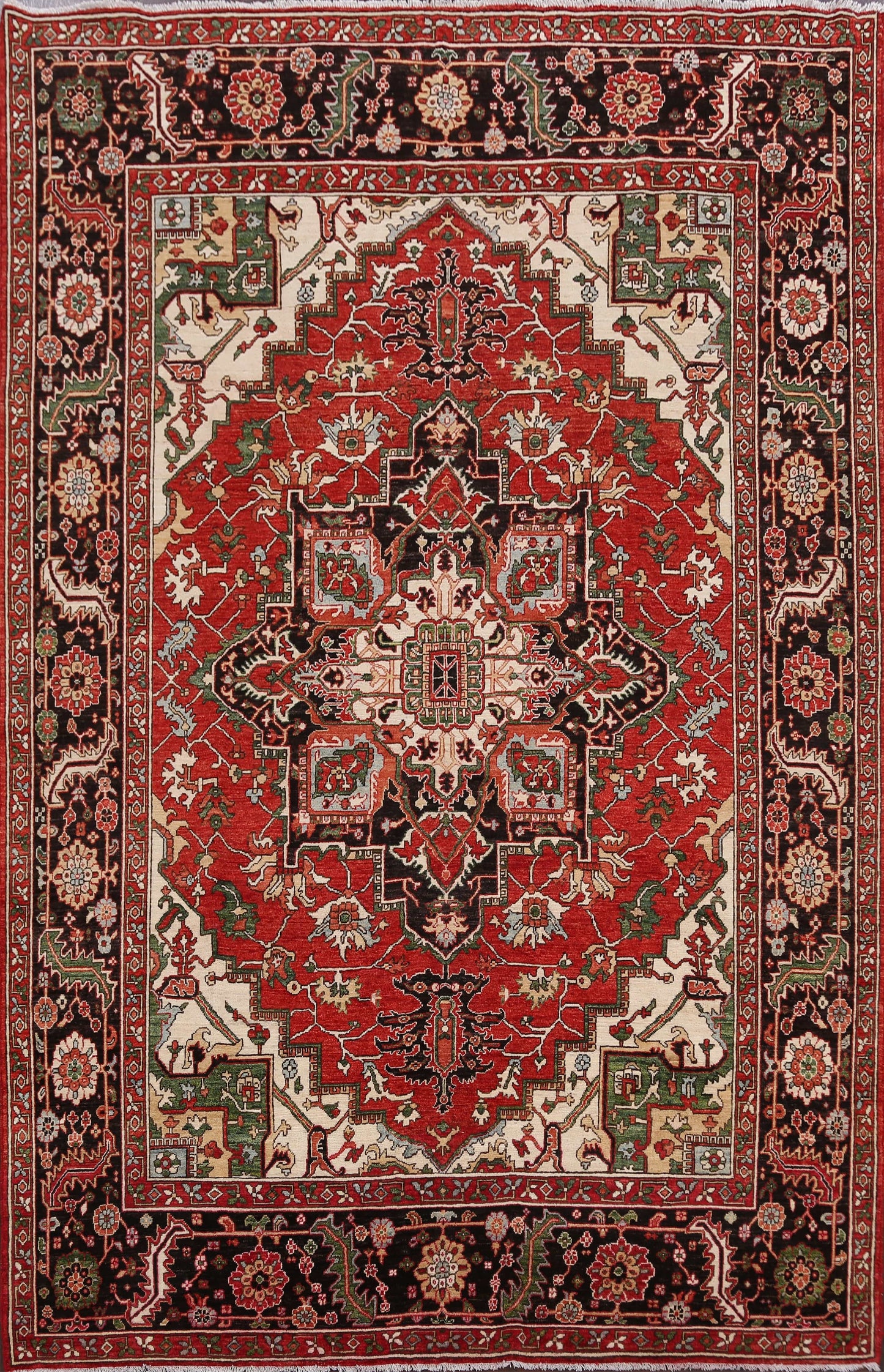 Geometric Heriz Serapi Vegetable Dye Oriental Area Rug 8x10