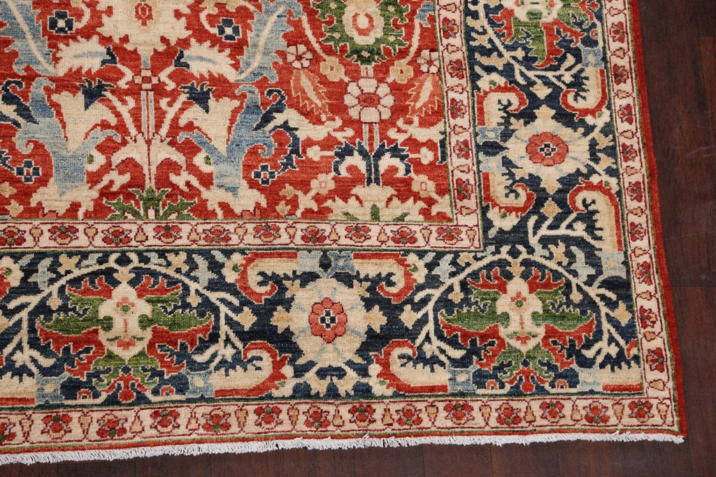 Floral Heriz Serapi Vegetable Dye Oriental Area Rug 9x12