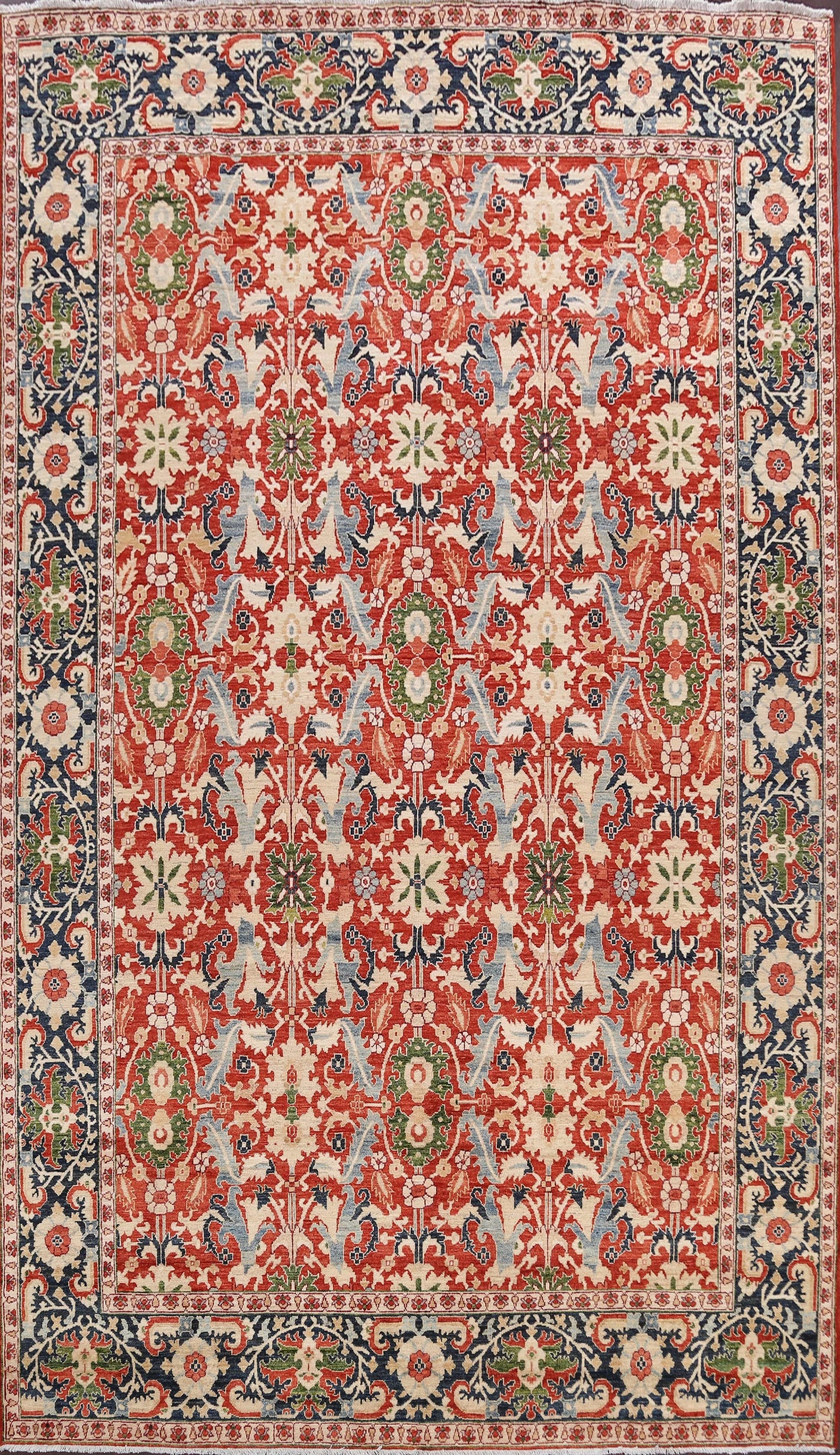 Floral Heriz Serapi Vegetable Dye Oriental Area Rug 9x12