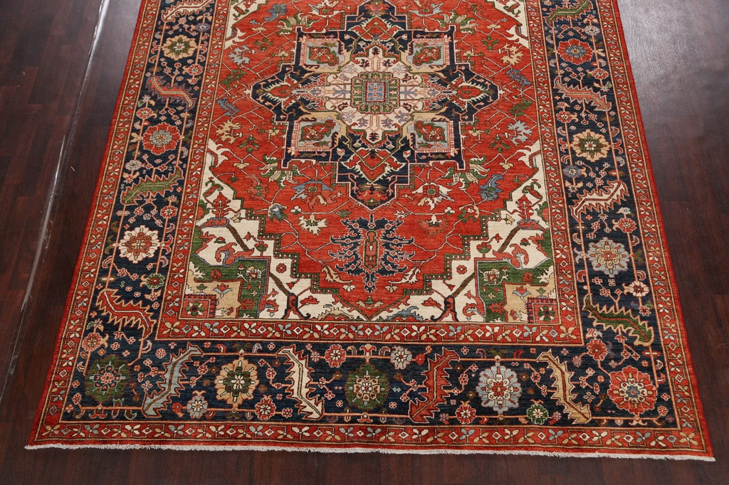 Geometric Heriz Serapi Vegetable Dye Oriental Area Rug 9x12