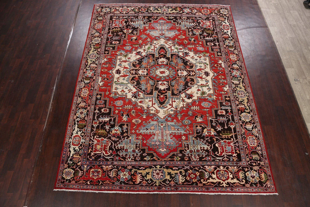 Geometric Heriz Serapi Vegetable Dye Oriental Area Rug 9x11