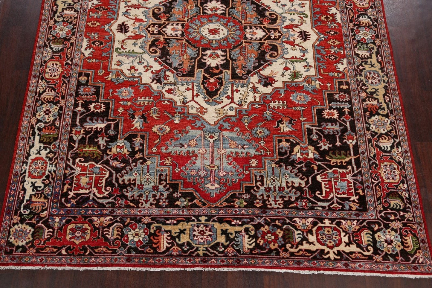 Geometric Heriz Serapi Vegetable Dye Oriental Area Rug 9x11