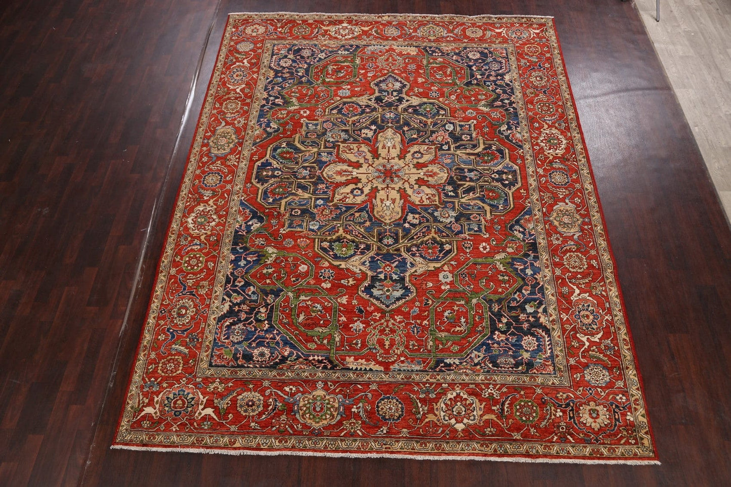 Geometric Heriz Serapi Vegetable Dye Oriental Area Rug 9x12