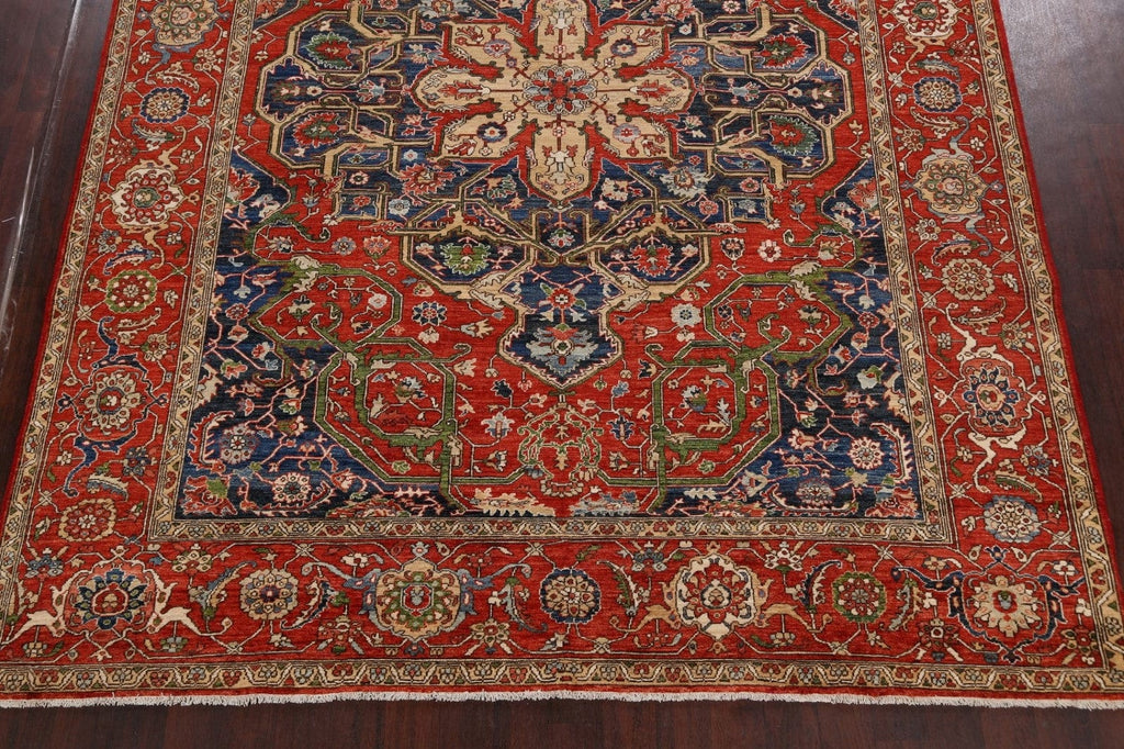 Geometric Heriz Serapi Vegetable Dye Oriental Area Rug 9x12