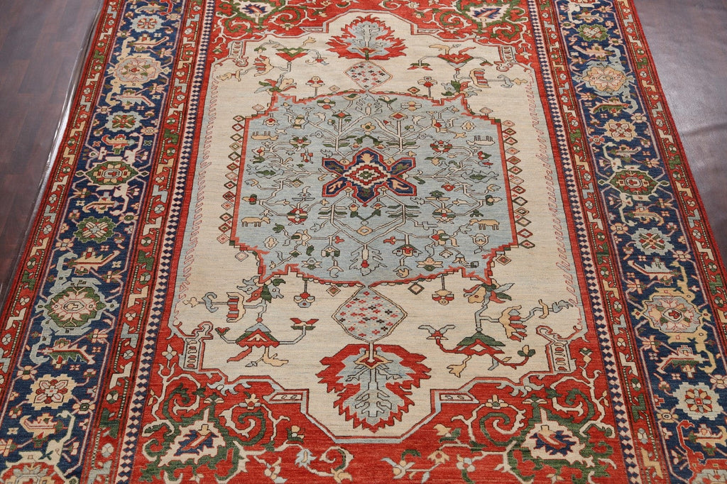 Geometric Heriz Serapi Vegetable Dye Oriental Area Rug 10x14