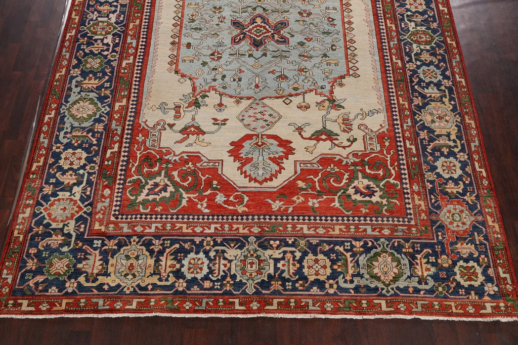 Geometric Heriz Serapi Vegetable Dye Oriental Area Rug 10x14