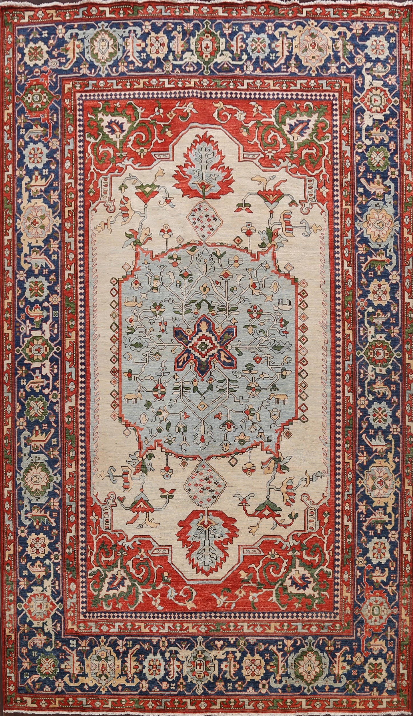 Geometric Heriz Serapi Vegetable Dye Oriental Area Rug 10x14