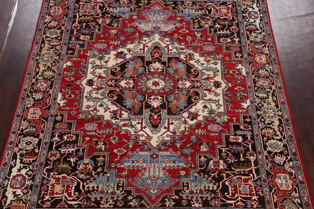 Geometric Heriz Serapi Vegetable Dye Oriental Area Rug 8x10