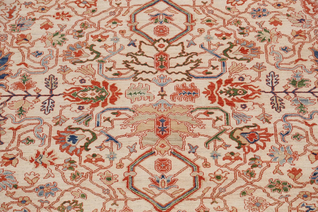 Floral Heriz Serapi Vegetable Dye Oriental Area Rug 8x10