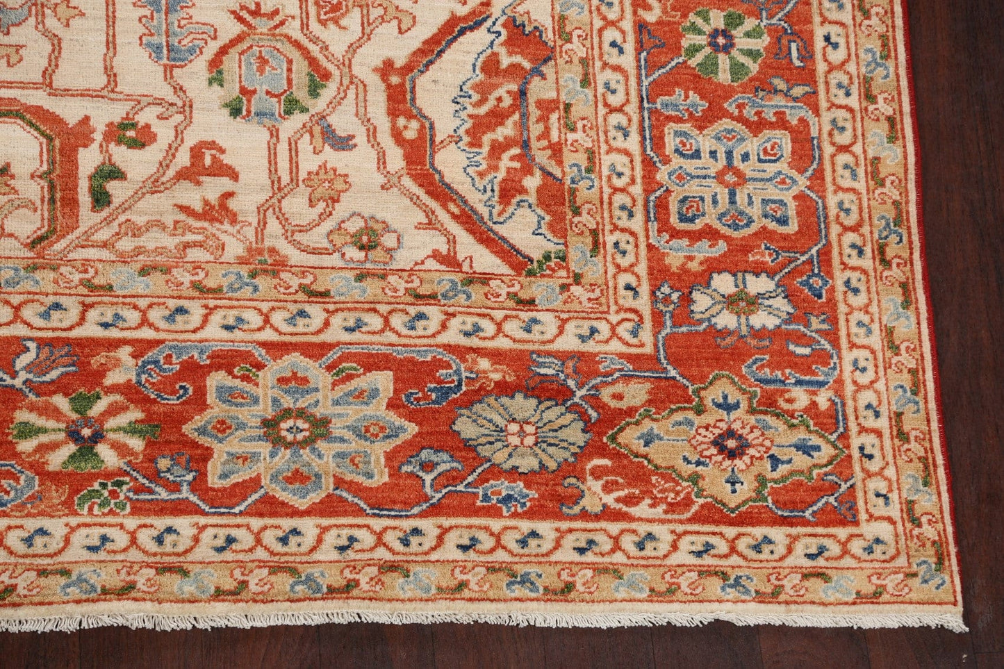 Floral Heriz Serapi Vegetable Dye Oriental Area Rug 8x10