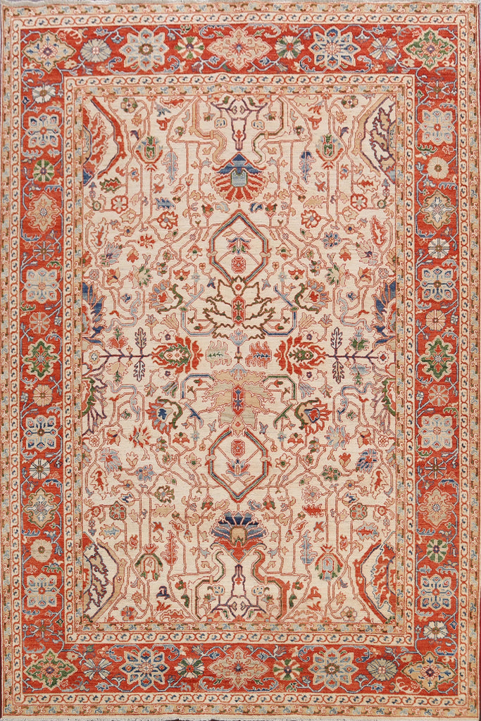 Floral Heriz Serapi Vegetable Dye Oriental Area Rug 8x10