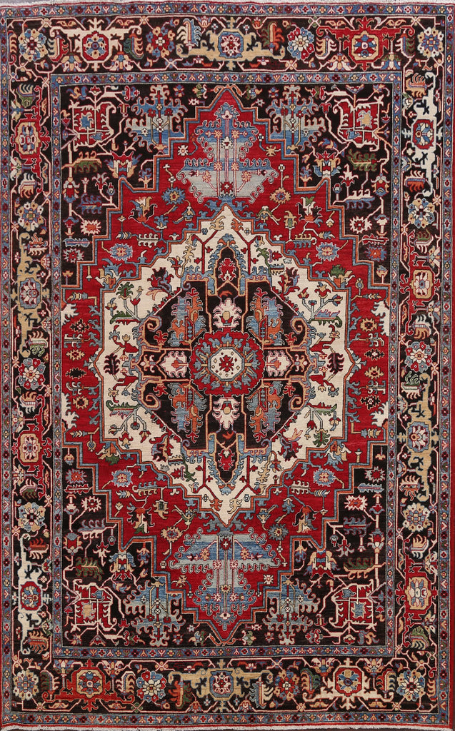 Geometric Heriz Serapi Vegetable Dye Oriental Area Rug 10x13