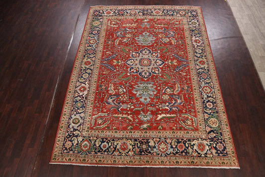 Floral Heriz Serapi Vegetable Dye Oriental Area Rug 9x12