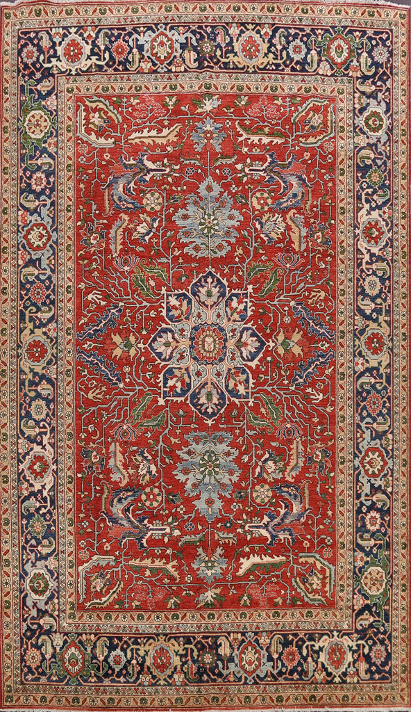 Floral Heriz Serapi Vegetable Dye Oriental Area Rug 9x12