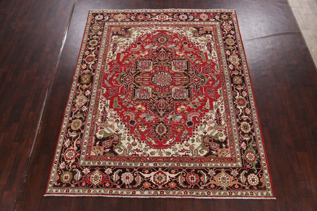 Geometric Heriz Serapi Vegetable Dye Oriental Area Rug 8x10