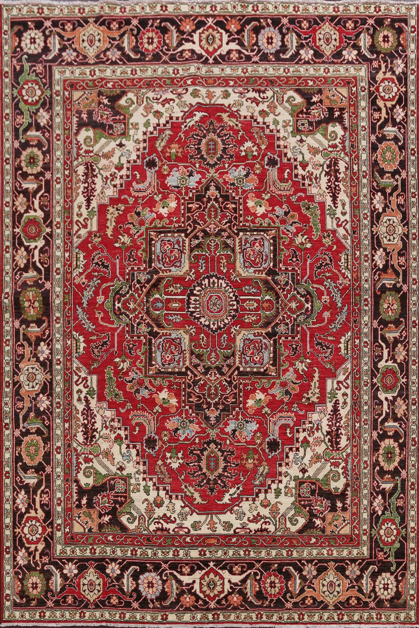 Geometric Heriz Serapi Vegetable Dye Oriental Area Rug 8x10