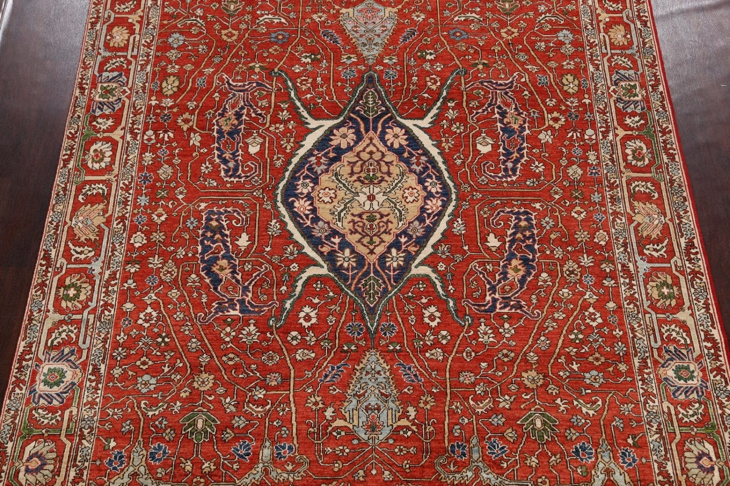 Geometric Heriz Serapi Vegetable Dye Oriental Area Rug 8x10