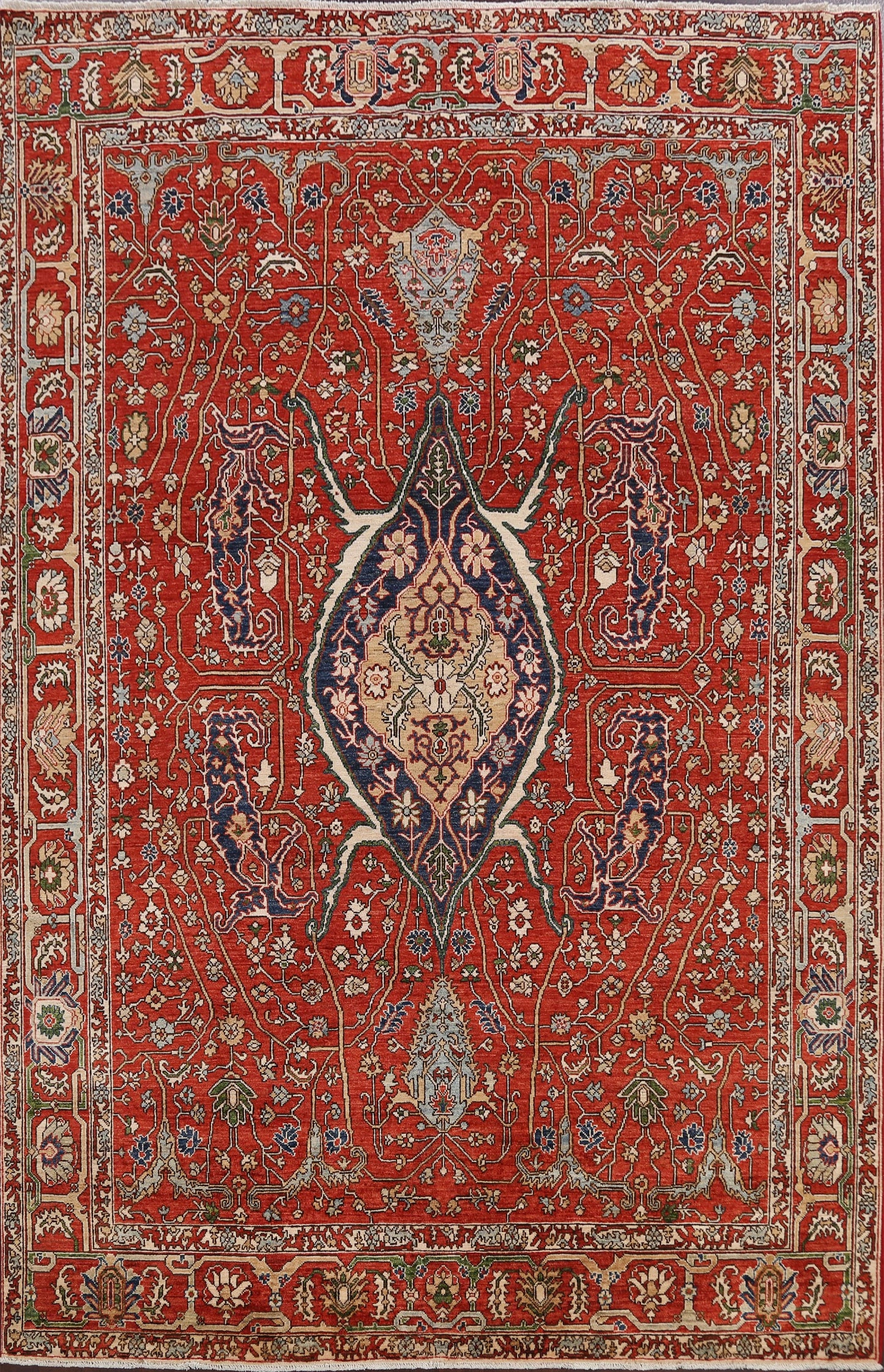 Geometric Heriz Serapi Vegetable Dye Oriental Area Rug 8x10