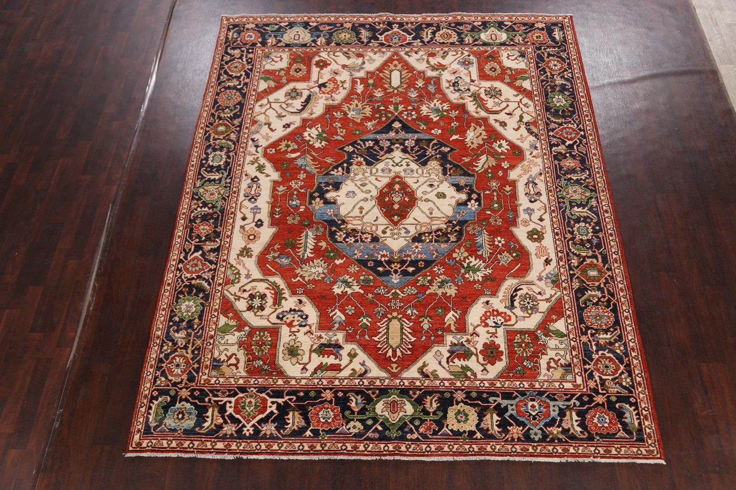 Geometric Heriz Serapi Vegetable Dye Oriental Area Rug 8x10