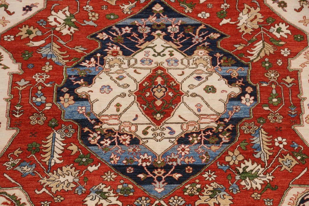 Geometric Heriz Serapi Vegetable Dye Oriental Area Rug 8x10