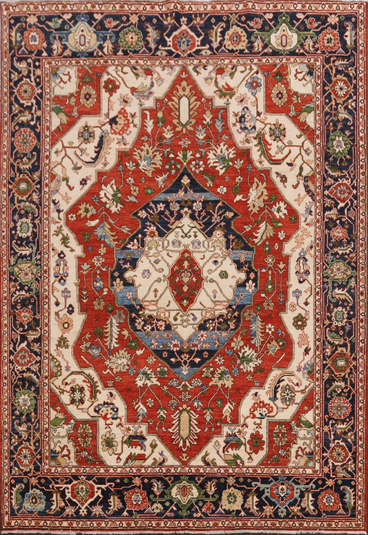 Geometric Heriz Serapi Vegetable Dye Oriental Area Rug 8x10