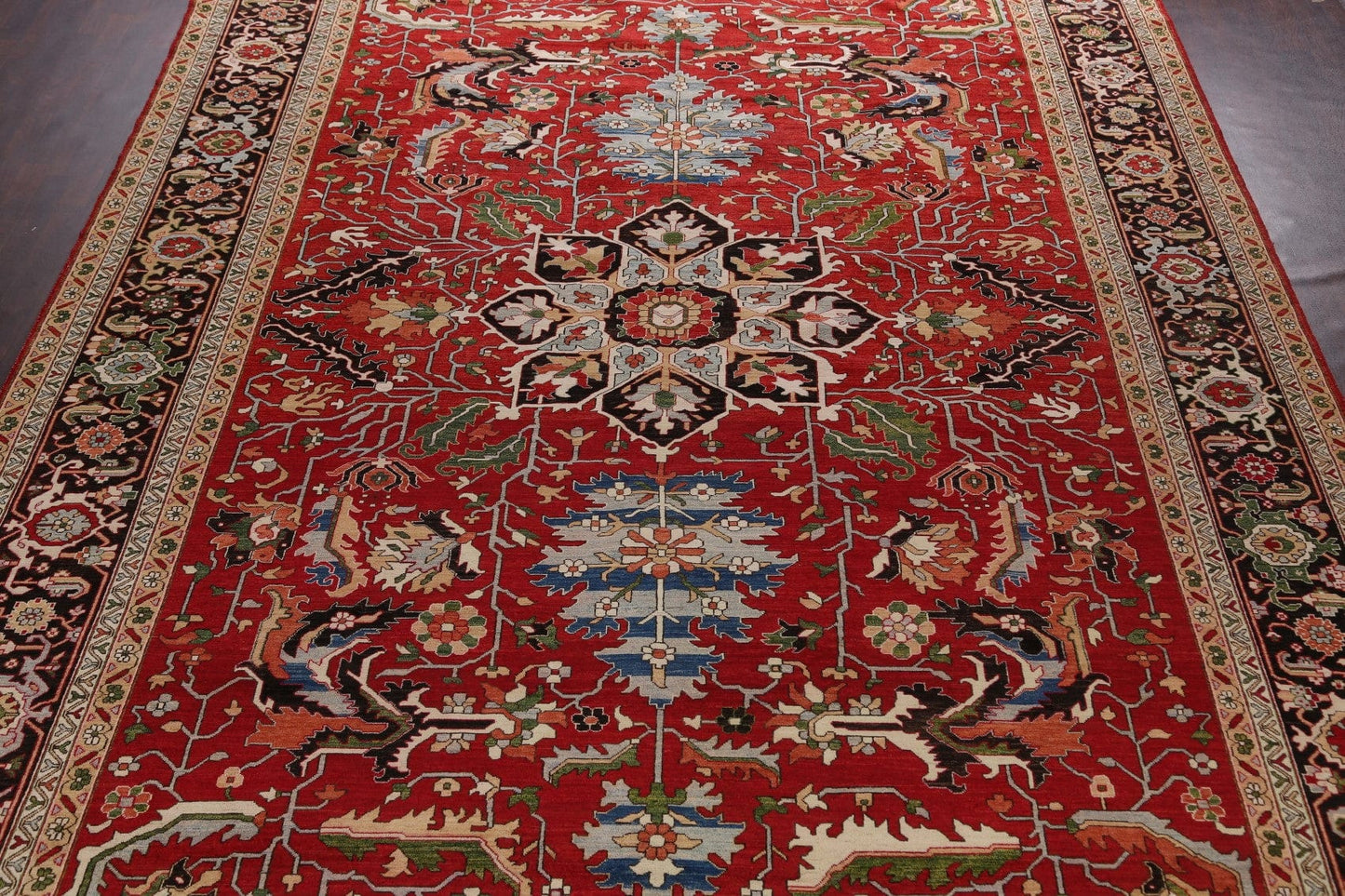 Heriz Serapi Vegetable Dye Oriental Area Rug 12x18 Large