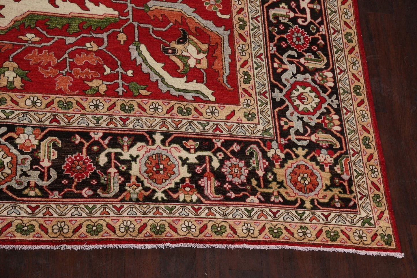 Heriz Serapi Vegetable Dye Oriental Area Rug 12x18 Large