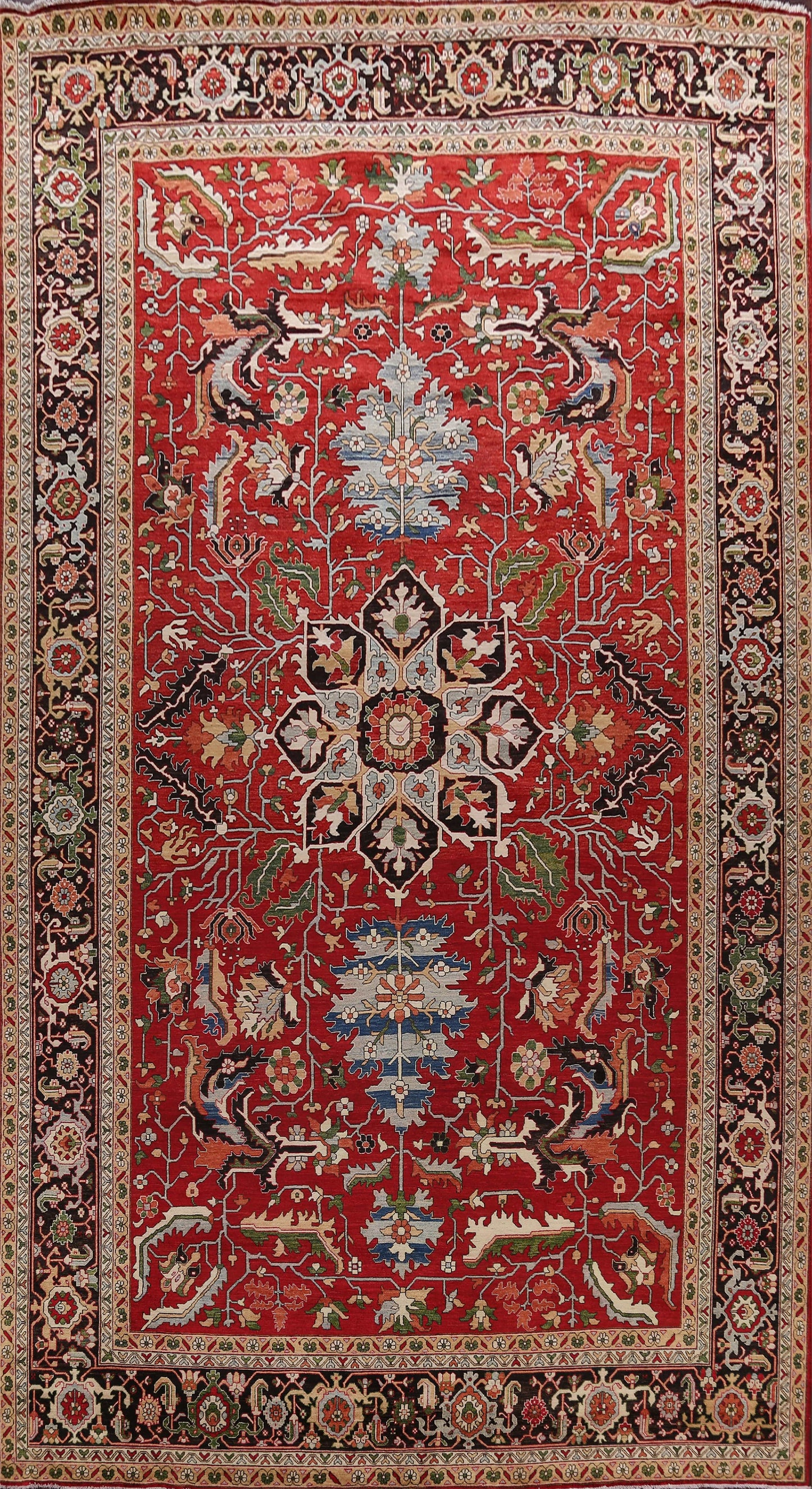 Heriz Serapi Vegetable Dye Oriental Area Rug 12x18 Large