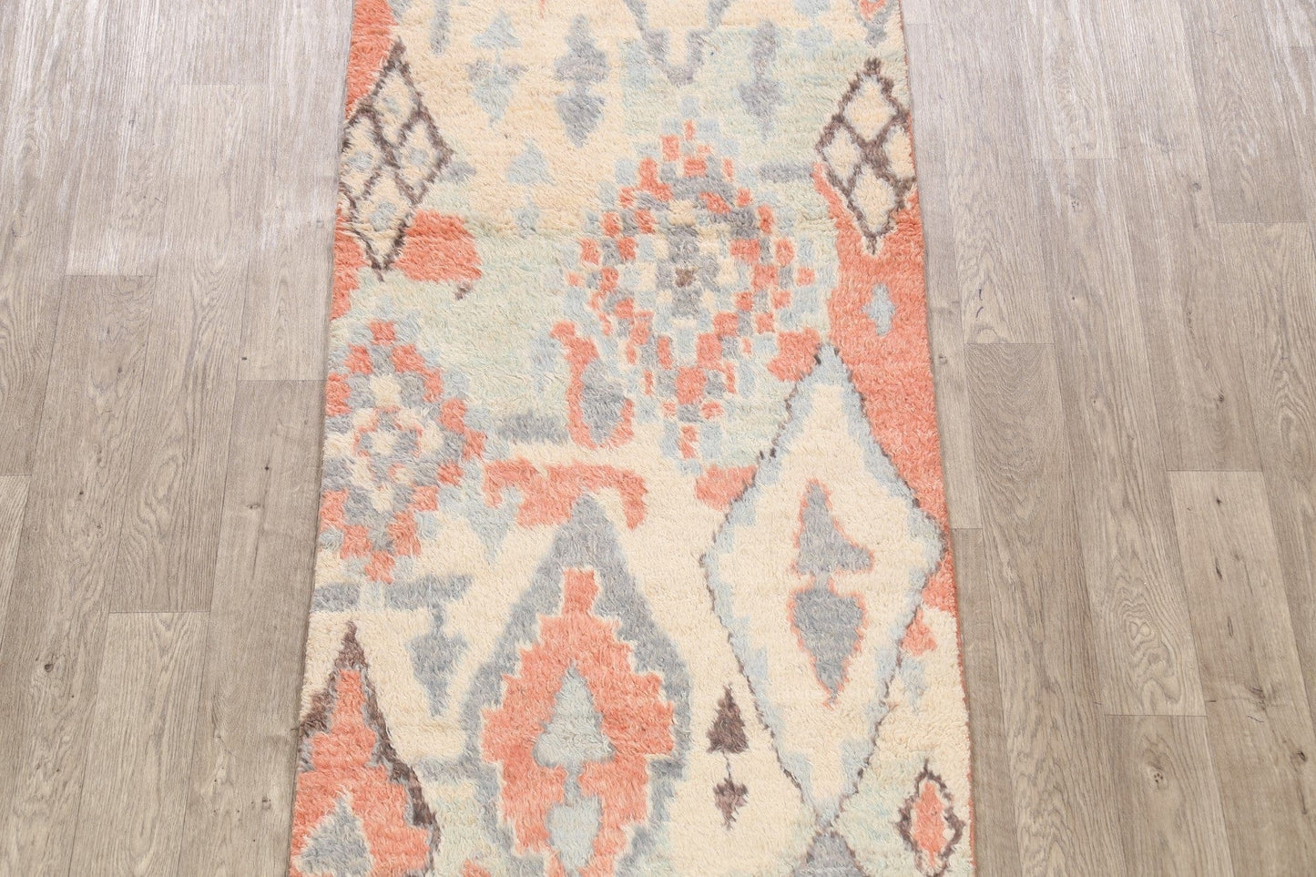 Tribal Moroccan Oriental Runner Rug 3x14