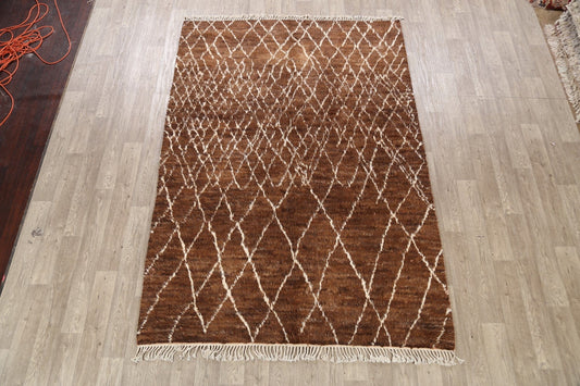 Brown Moroccan Oriental Area Rug 6x9