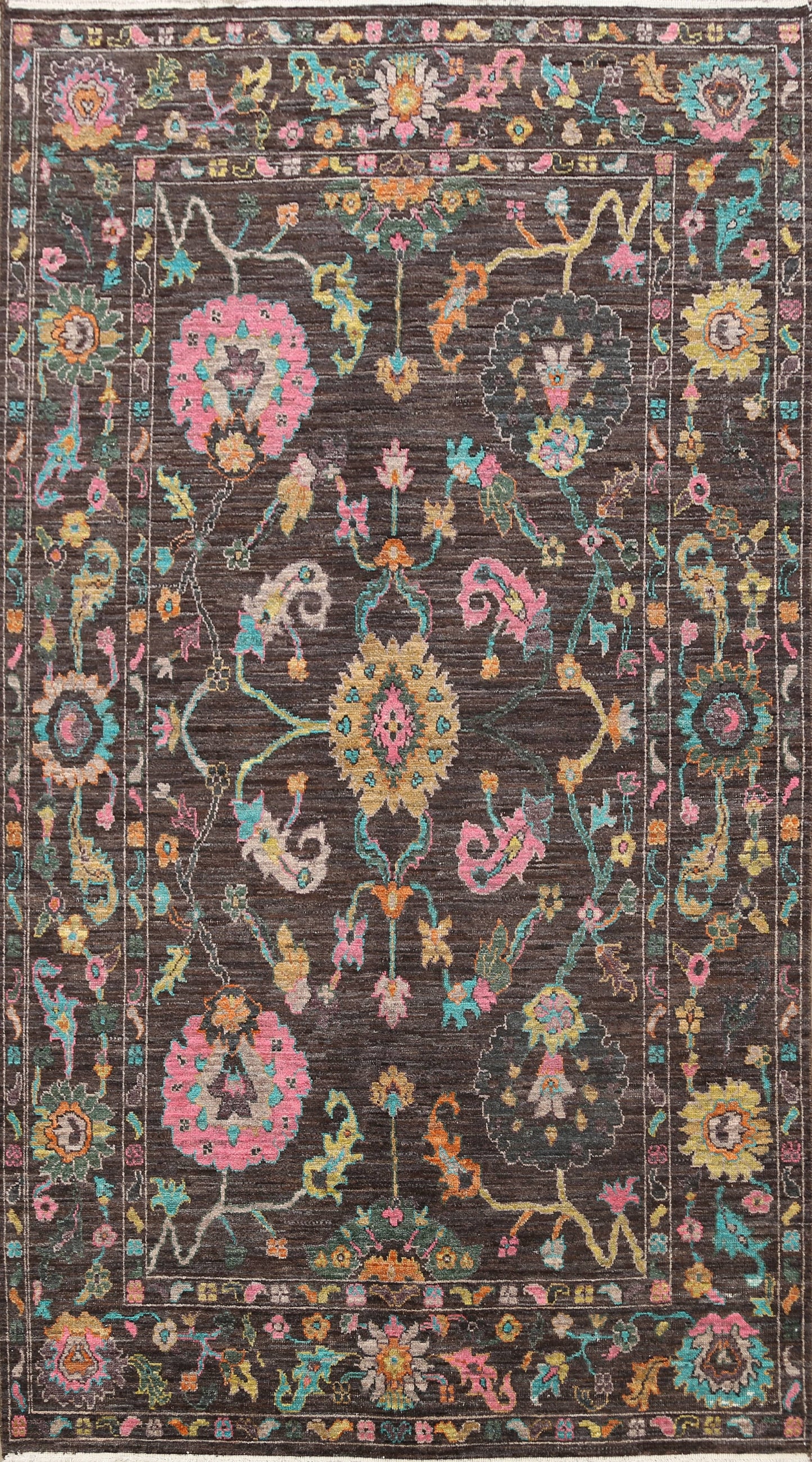 Charcoal Oushak Oriental Area Rug 6x9