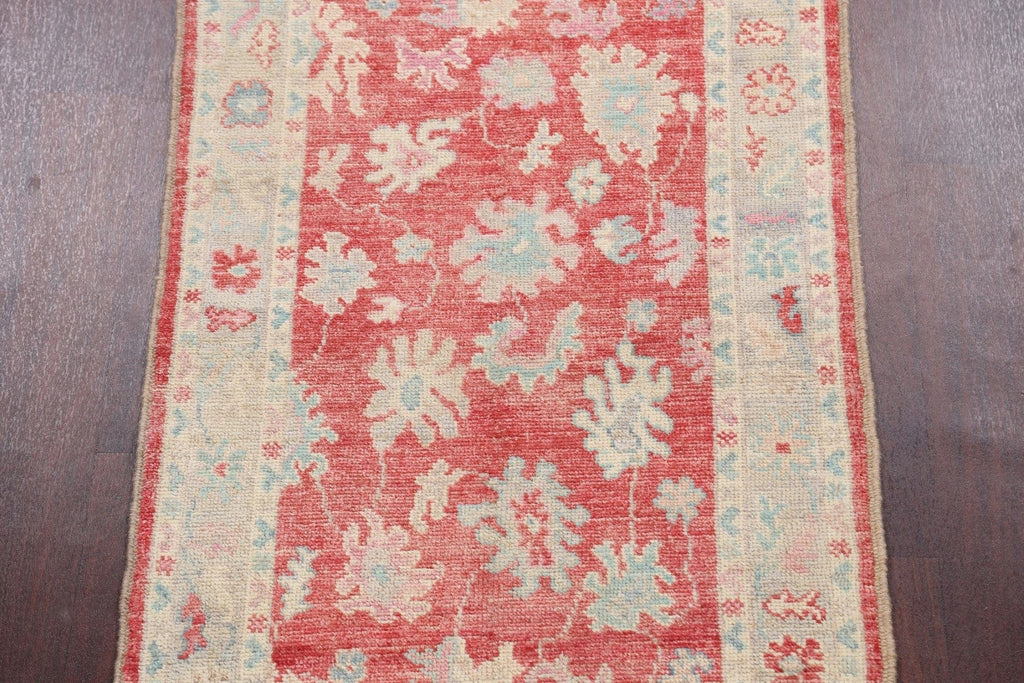 Floral Authentic Oushak Turkish Oriental Runner Rug 3x12