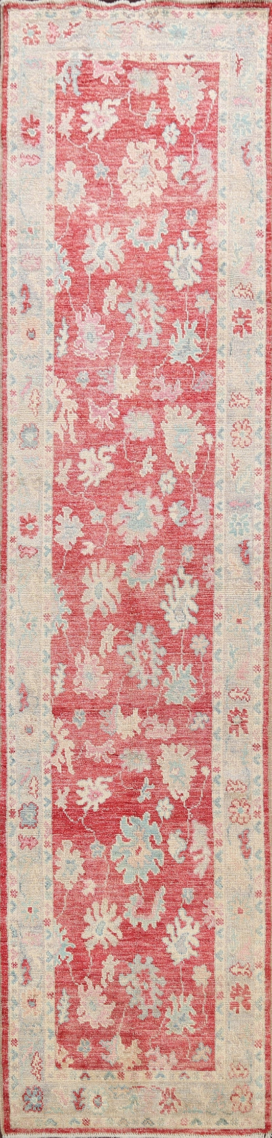 Floral Authentic Oushak Turkish Oriental Runner Rug 3x12