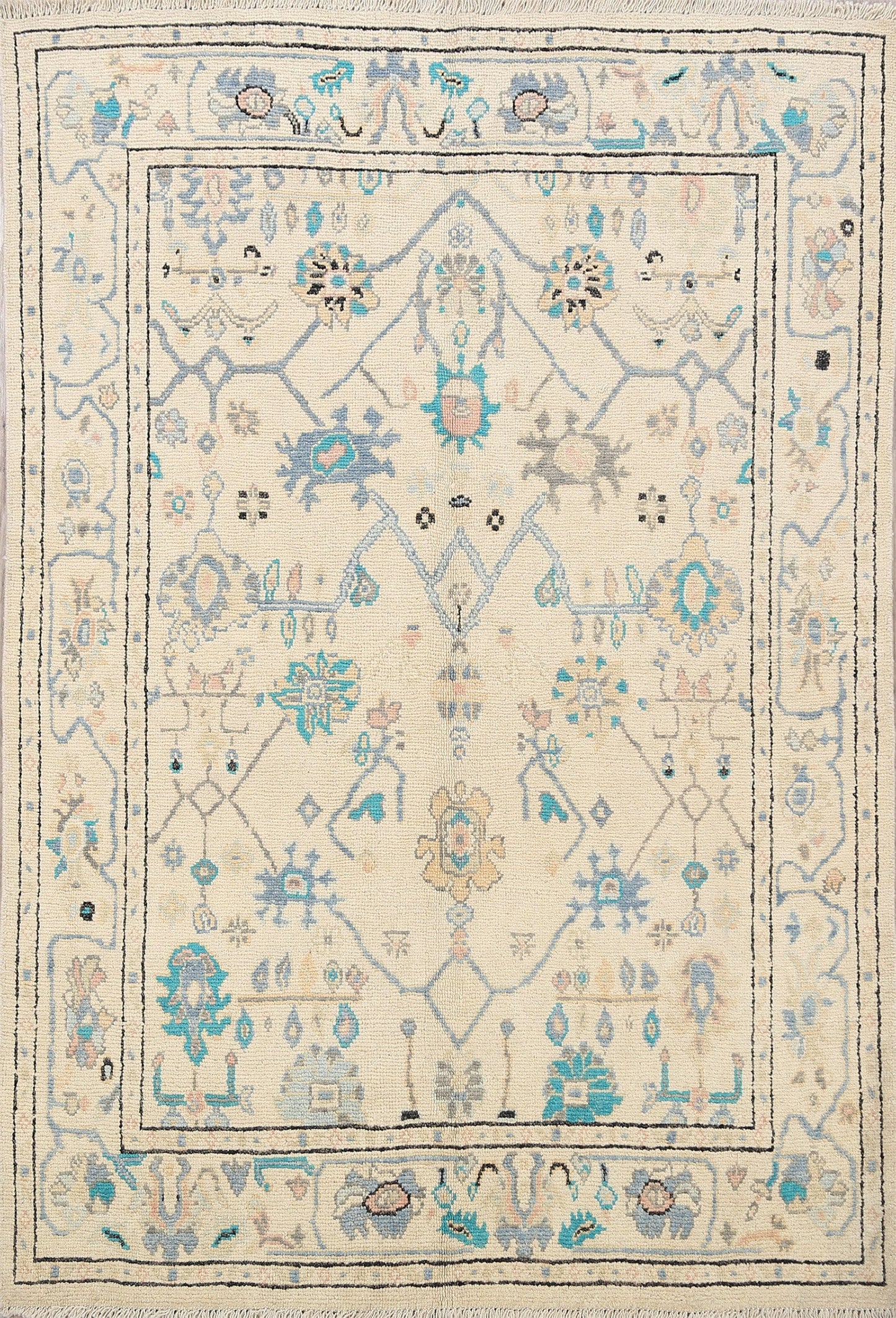 Floral Oushak Oriental Area Rug 5x6