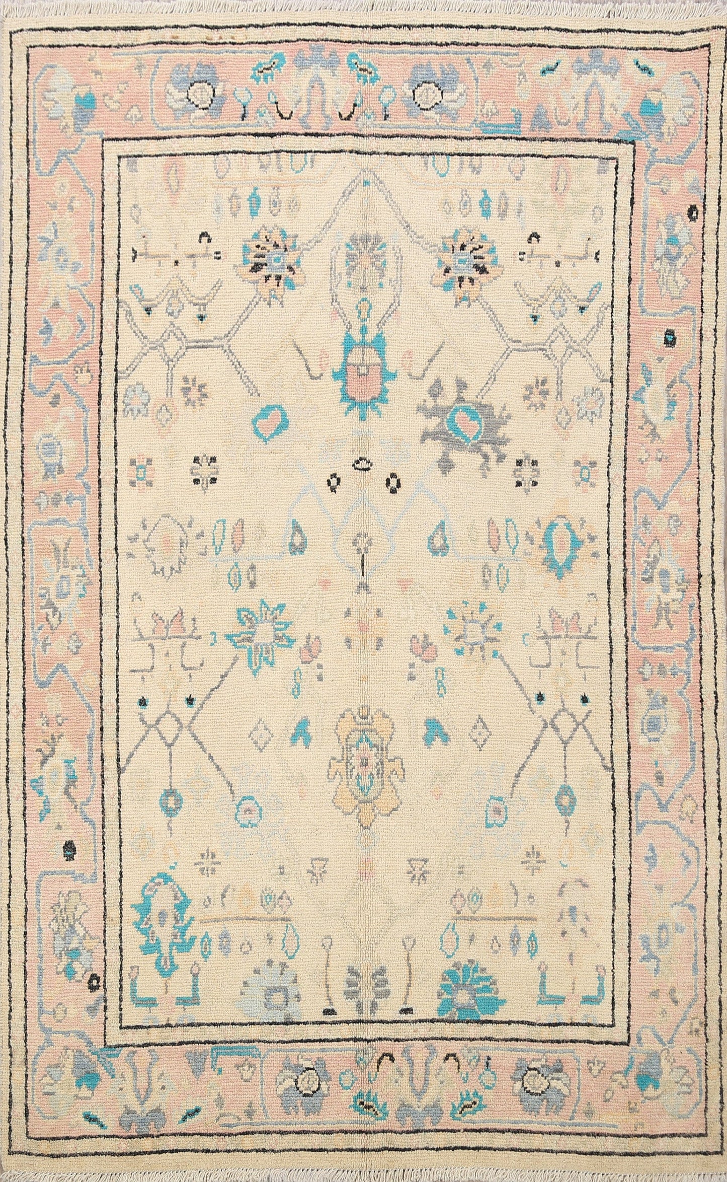 Floral Oushak Oriental Area Rug 5x6