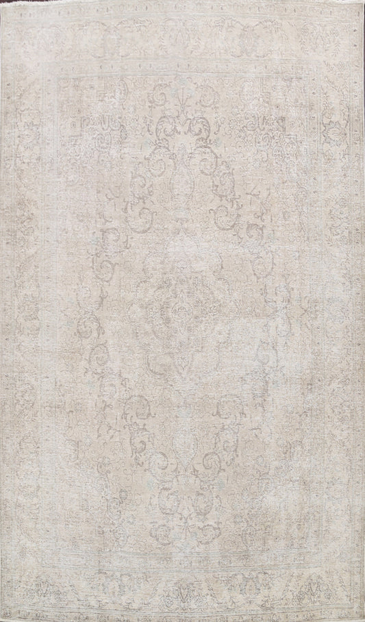 Distressed Floral Tabriz Persian Area Rug 10x13